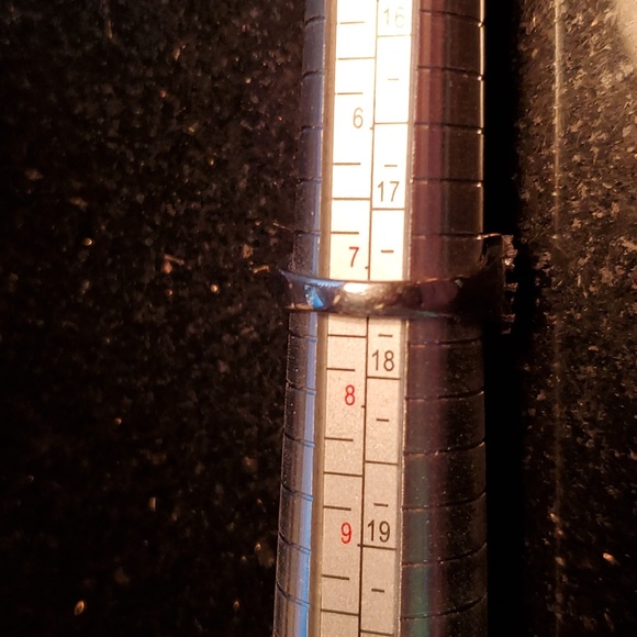 14kt white gold diamond and sapphire ring sz 7.25 - Picture 14 of 16